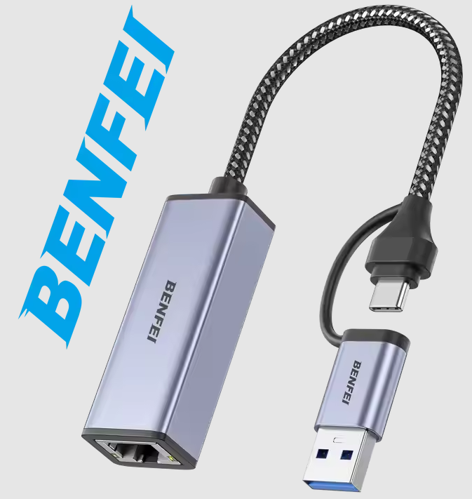 BENFEI USB A/C to RJ45 Adapter New USB 2.0 to 100 Gigabit Ethernet LAN Network Adapter